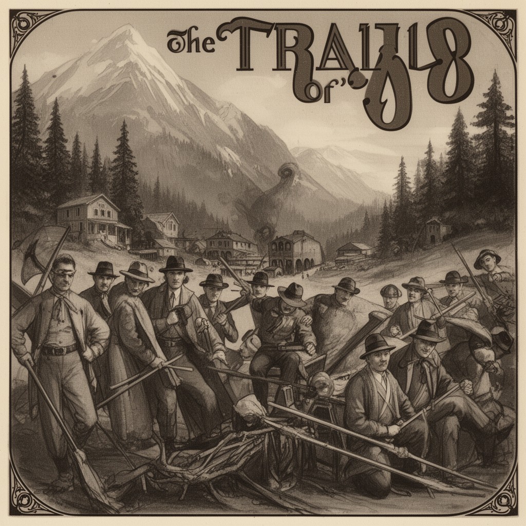 AI-generated illustration of The Trail of '98 (1928 film)