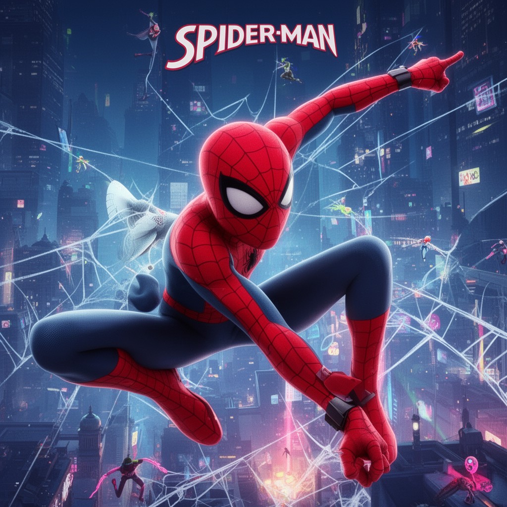 AI-generated illustration of Spider-Man: Into the Spider-Verse