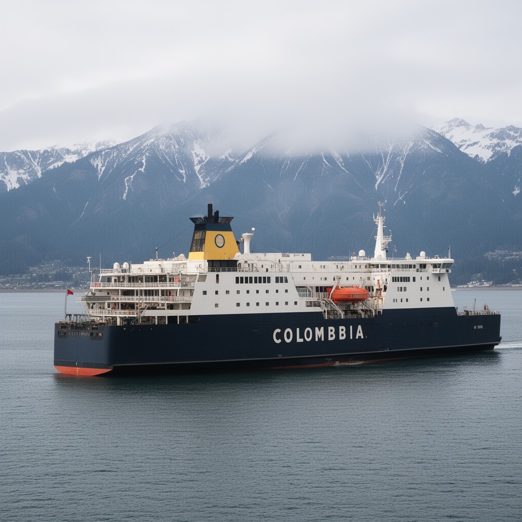 AI-generated illustration of M/V Columbia