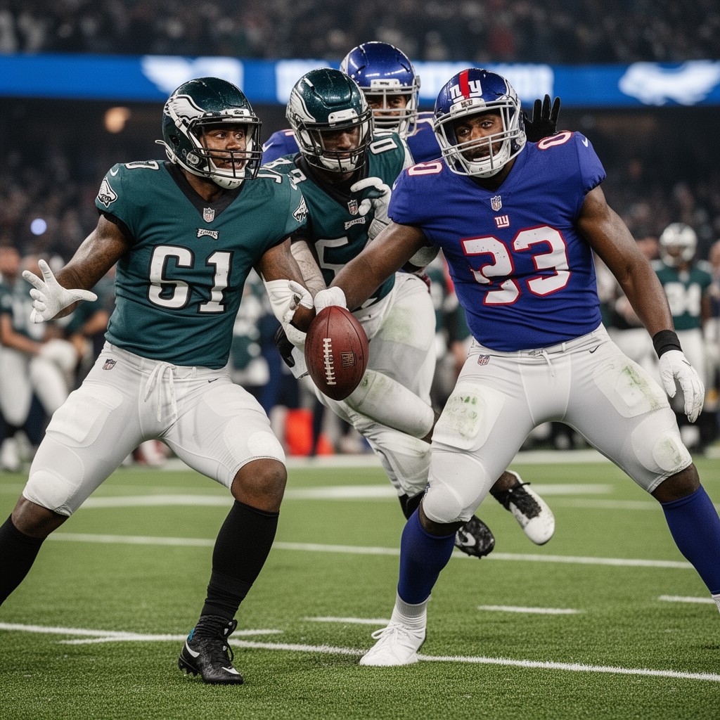 AI-generated illustration of Philadelphia Eagles–New York Giants rivalry