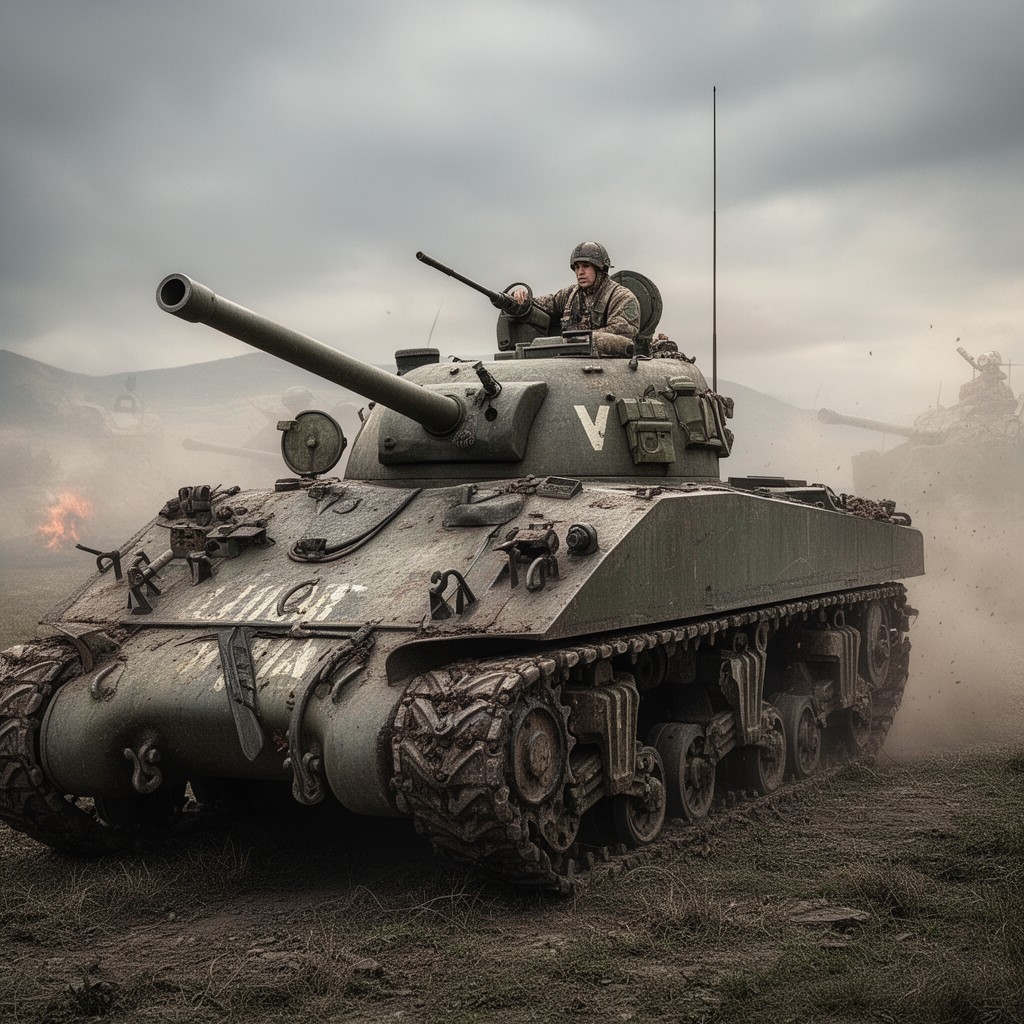 AI-generated illustration of M4 Sherman tank