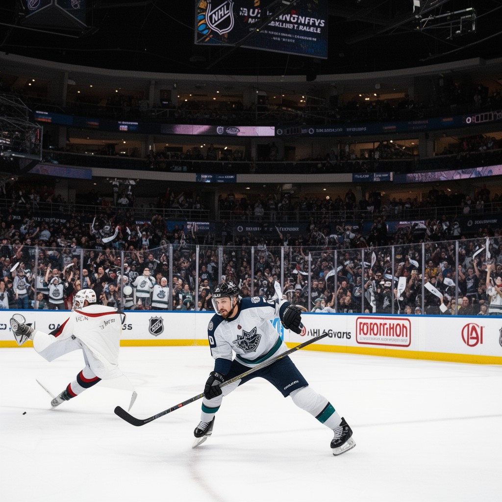 AI-generated illustration of NHL playoffs