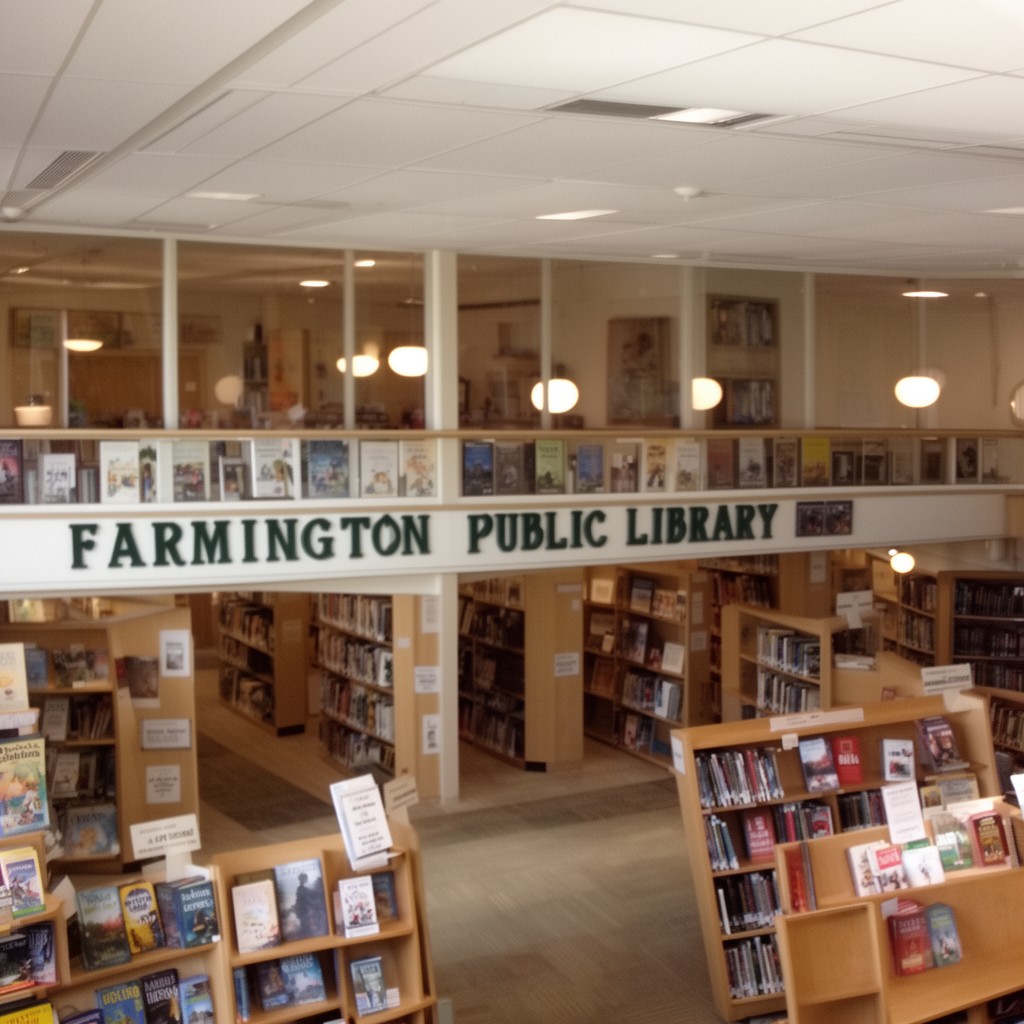 AI-generated illustration of Farmington Public Library