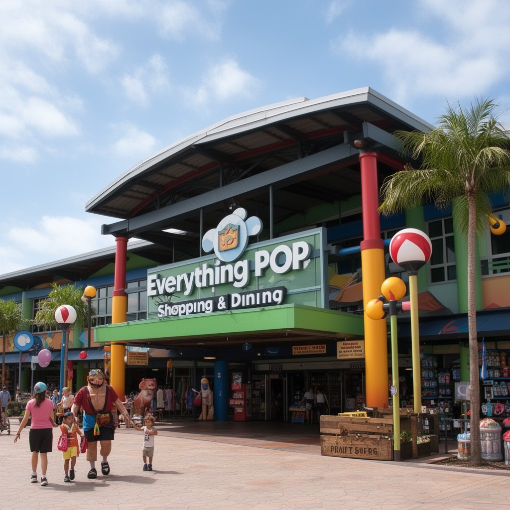AI-generated illustration of Everything POP Shopping & Dining food court