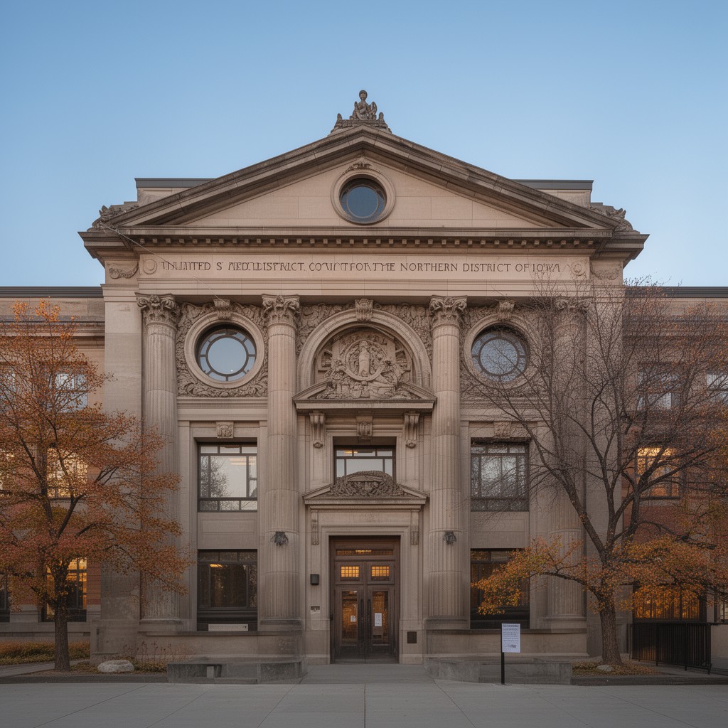 AI-generated illustration of United States District Court for the Northern District of Iowa