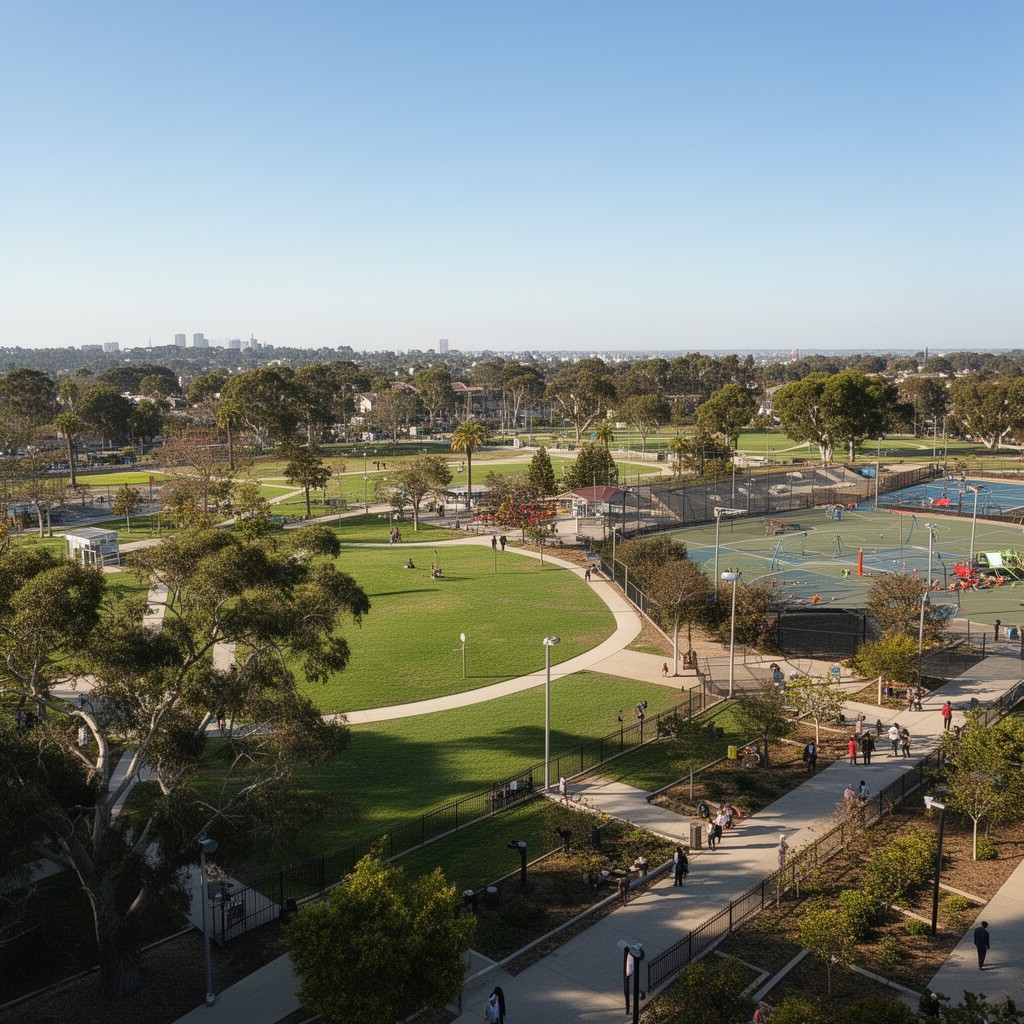 AI-generated illustration of Burgess Park