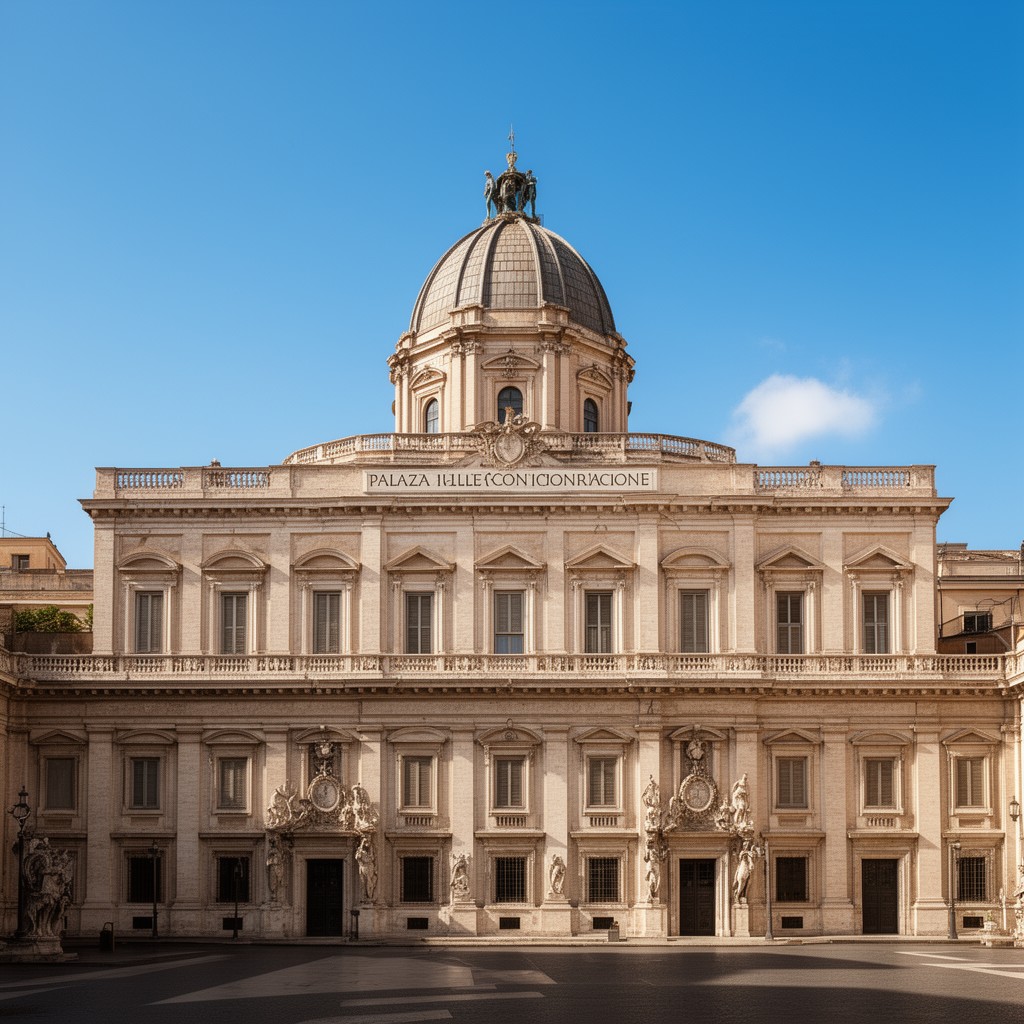 AI-generated illustration of Palazzo delle Congregazioni, Rome