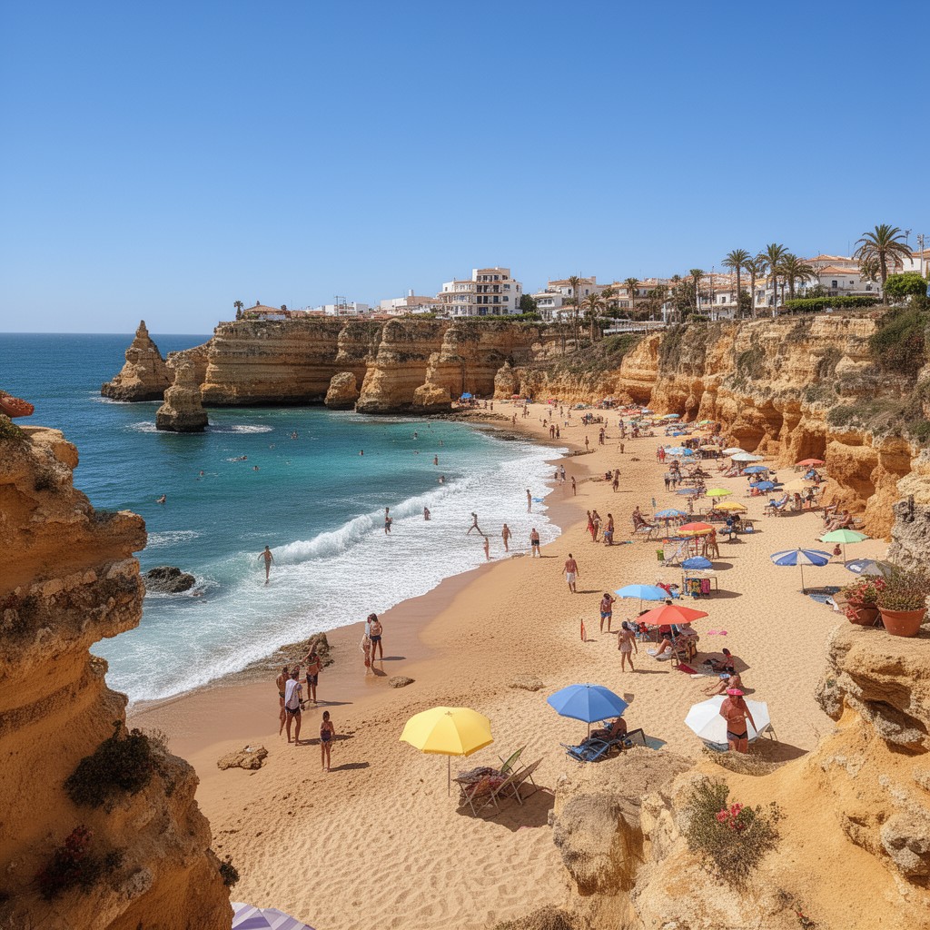 AI-generated illustration of Praia da Oura
