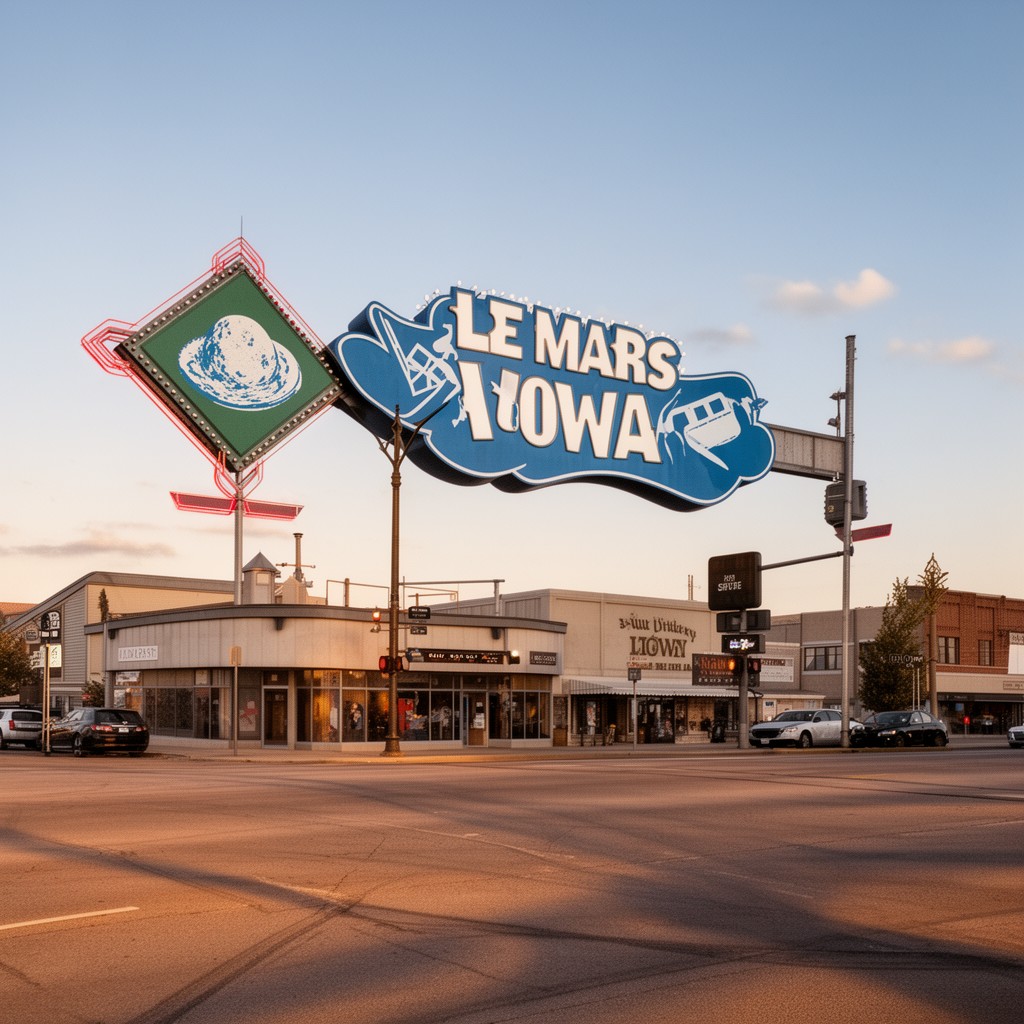 AI-generated illustration of Le Mars, Iowa