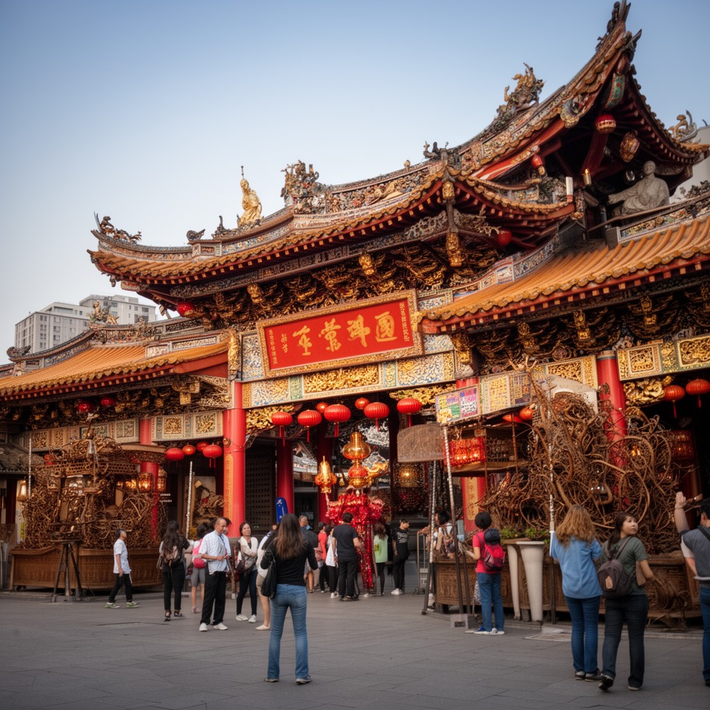 AI-generated illustration of Longshan Temple
