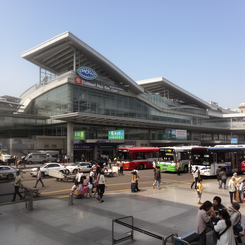 AI-generated illustration of Taipei Main Station