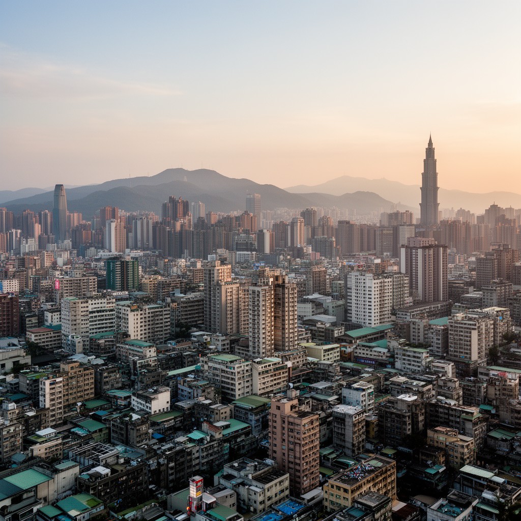 AI-generated illustration of Taipei–Keelung metropolitan area