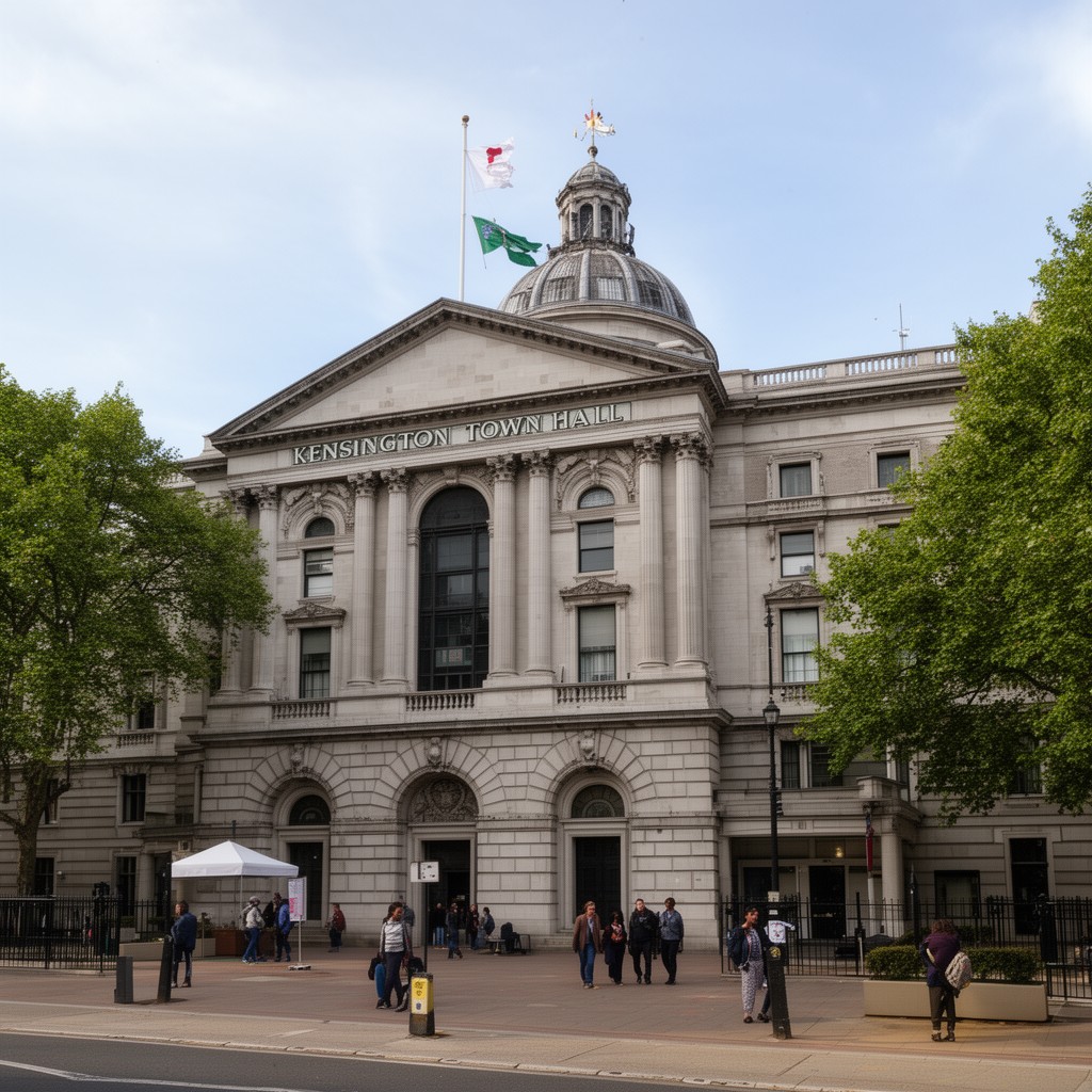 AI-generated illustration of Kensington Town Hall