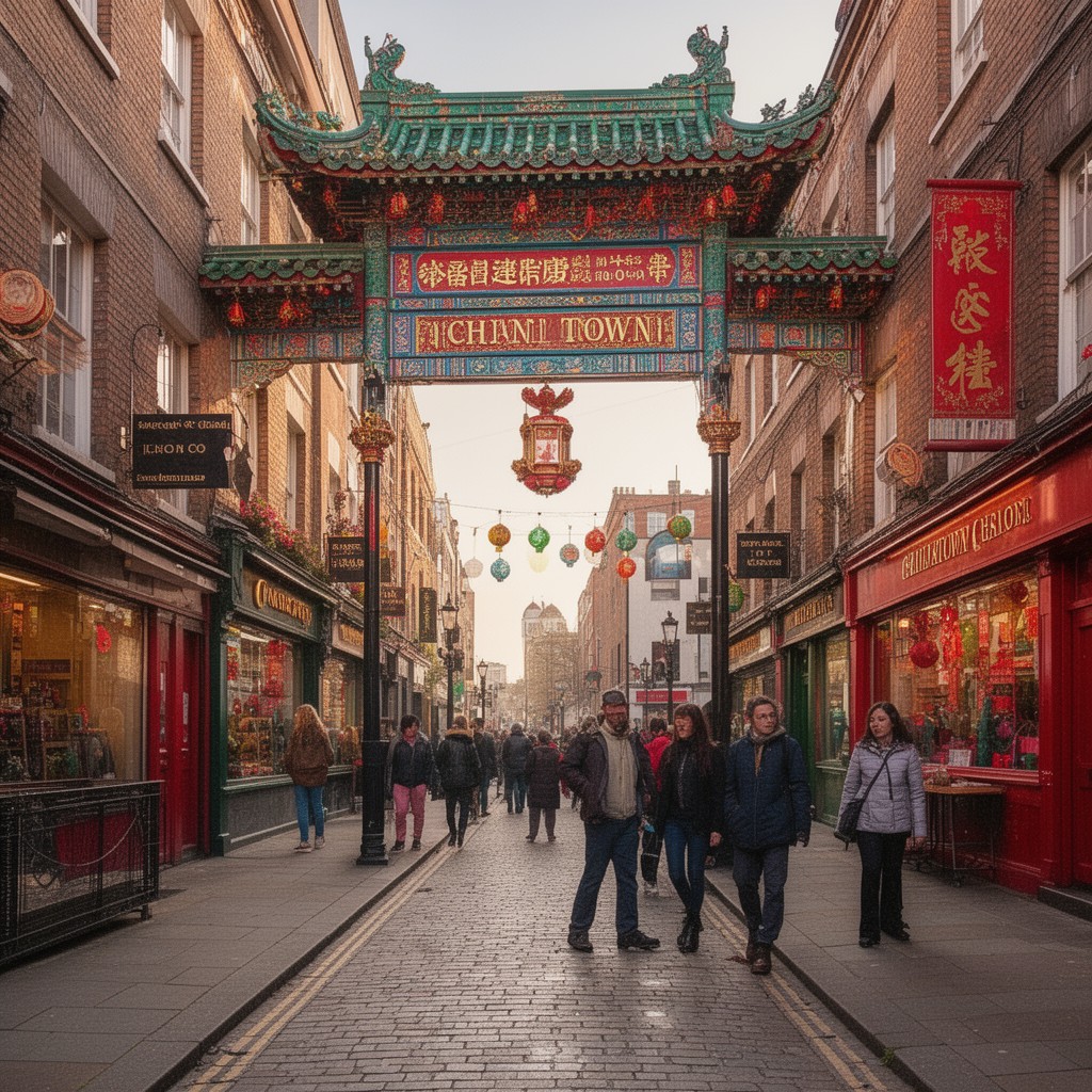 AI-generated illustration of Chinatown, London