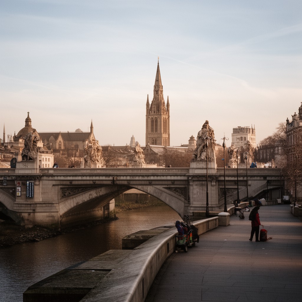 AI-generated illustration of Victoria Embankment (part)