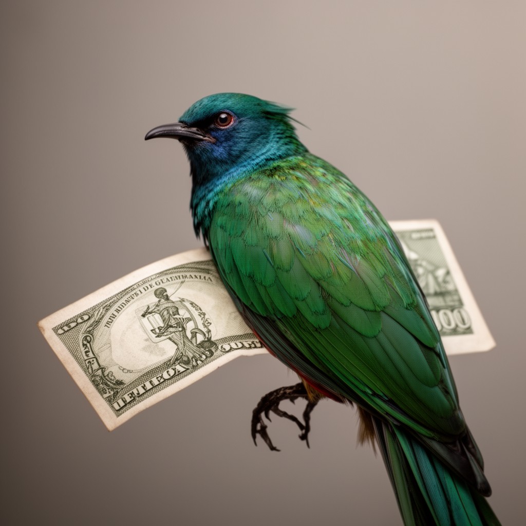AI-generated illustration of Guatemalan quetzal
