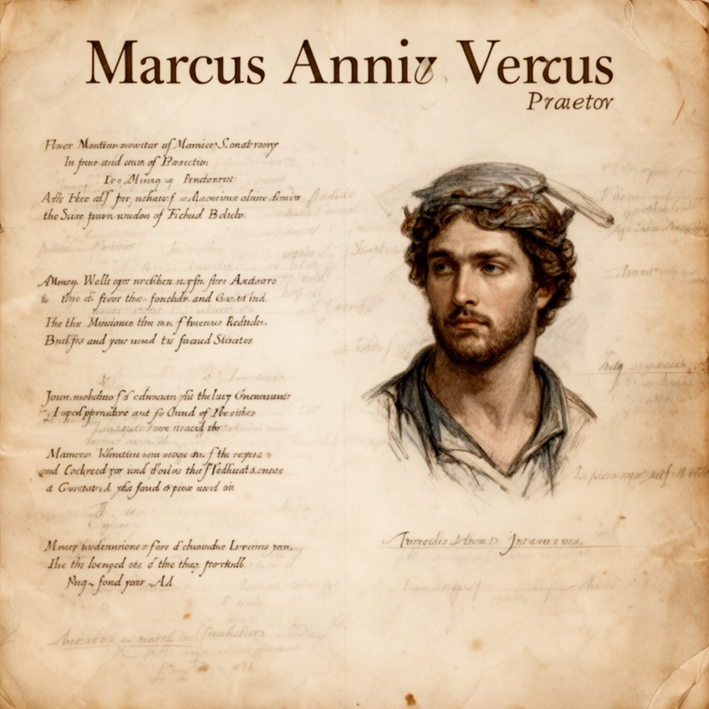 AI-generated illustration of Marcus Annius Verus (praetor)