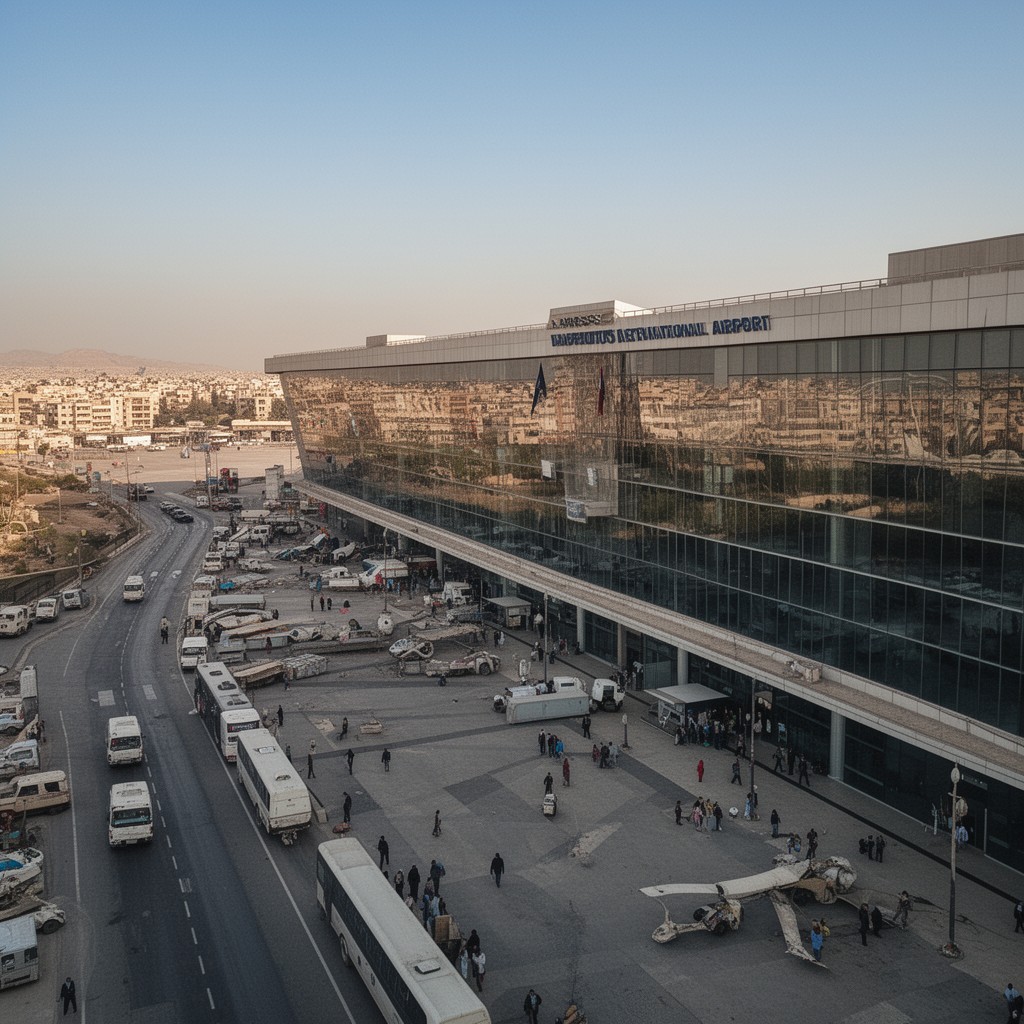 AI-generated illustration of Damascus International Airport