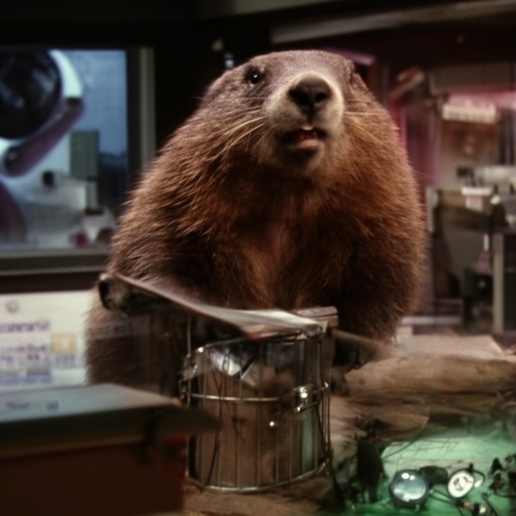 AI-generated illustration of Groundhog Day