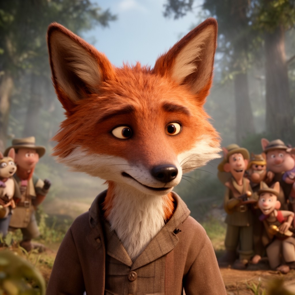 AI-generated illustration of Fantastic Mr. Fox