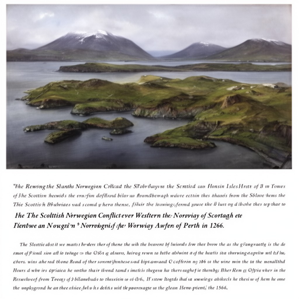 AI-generated illustration of Scottish–Norwegian conflict over the Western Isles