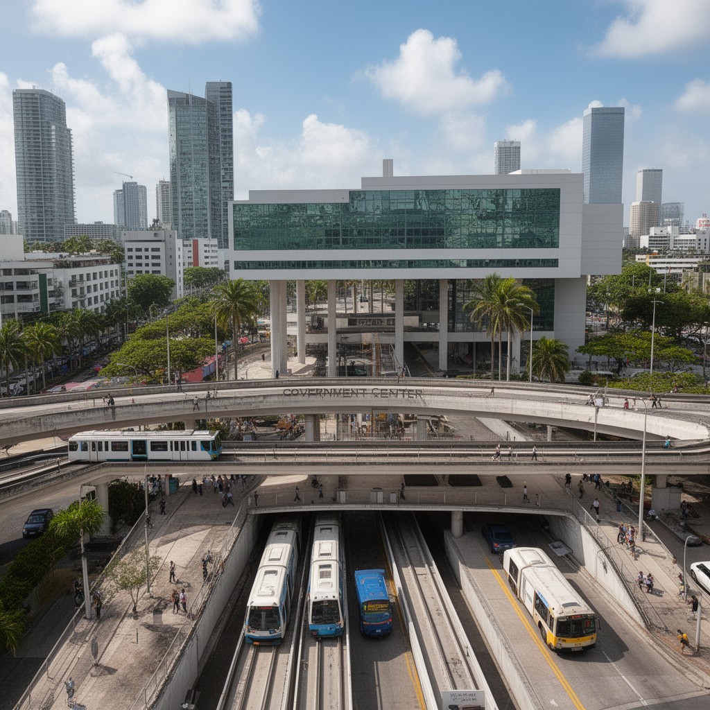 AI-generated illustration of Government Center (Miami)
