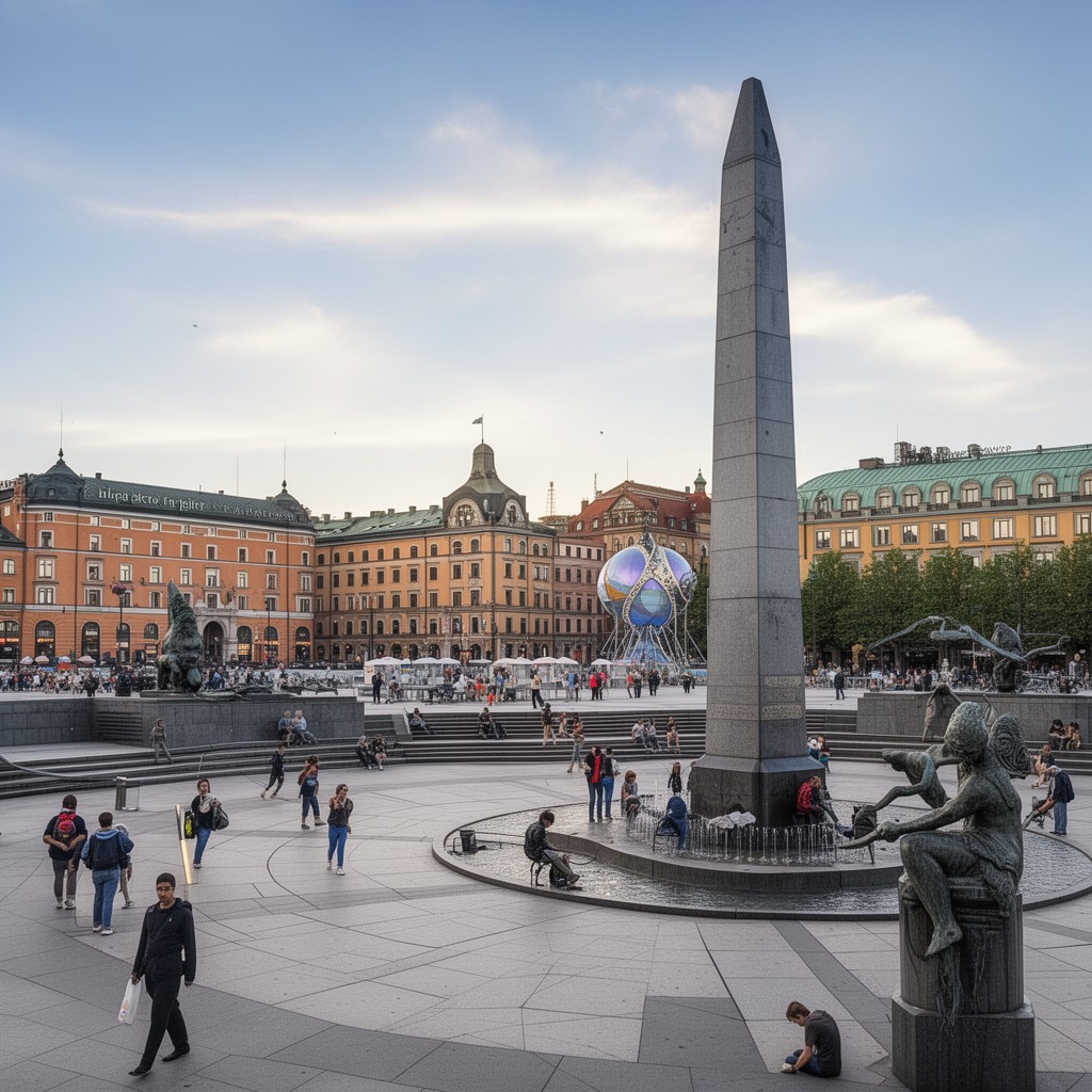 AI-generated illustration of Sergels torg