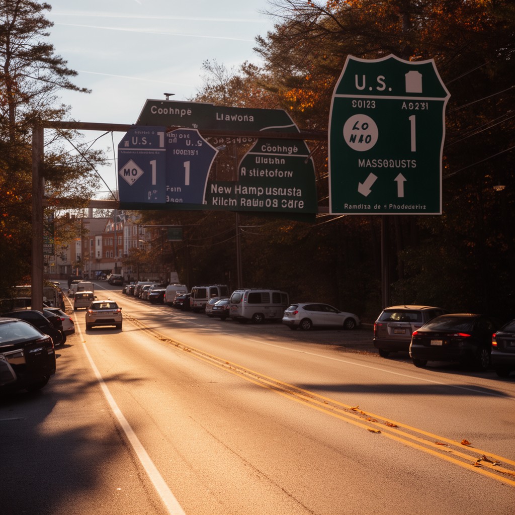 AI-generated illustration of U.S. Route 1 (Massachusetts)