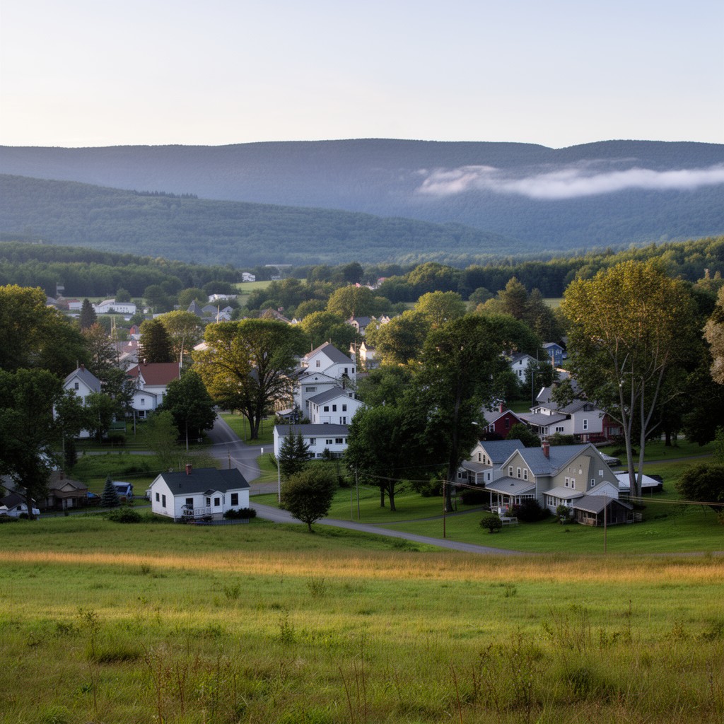AI-generated illustration of Arlington, Vermont