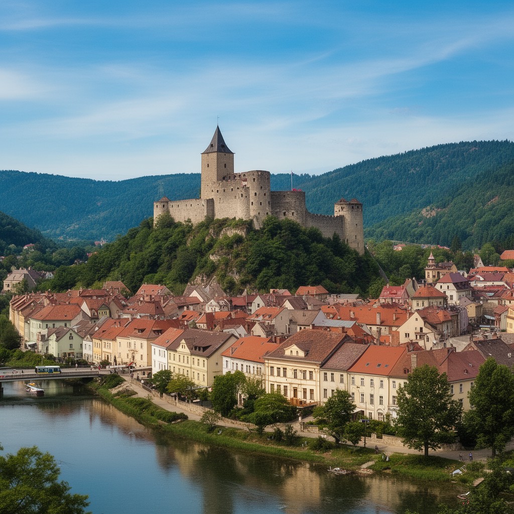 AI-generated illustration of Trenčín