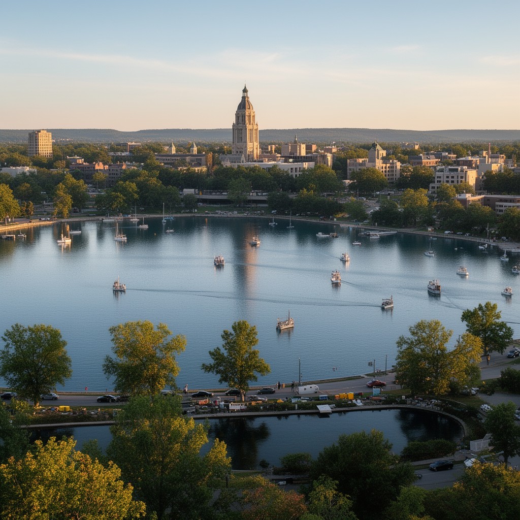 AI-generated illustration of Lake Monona