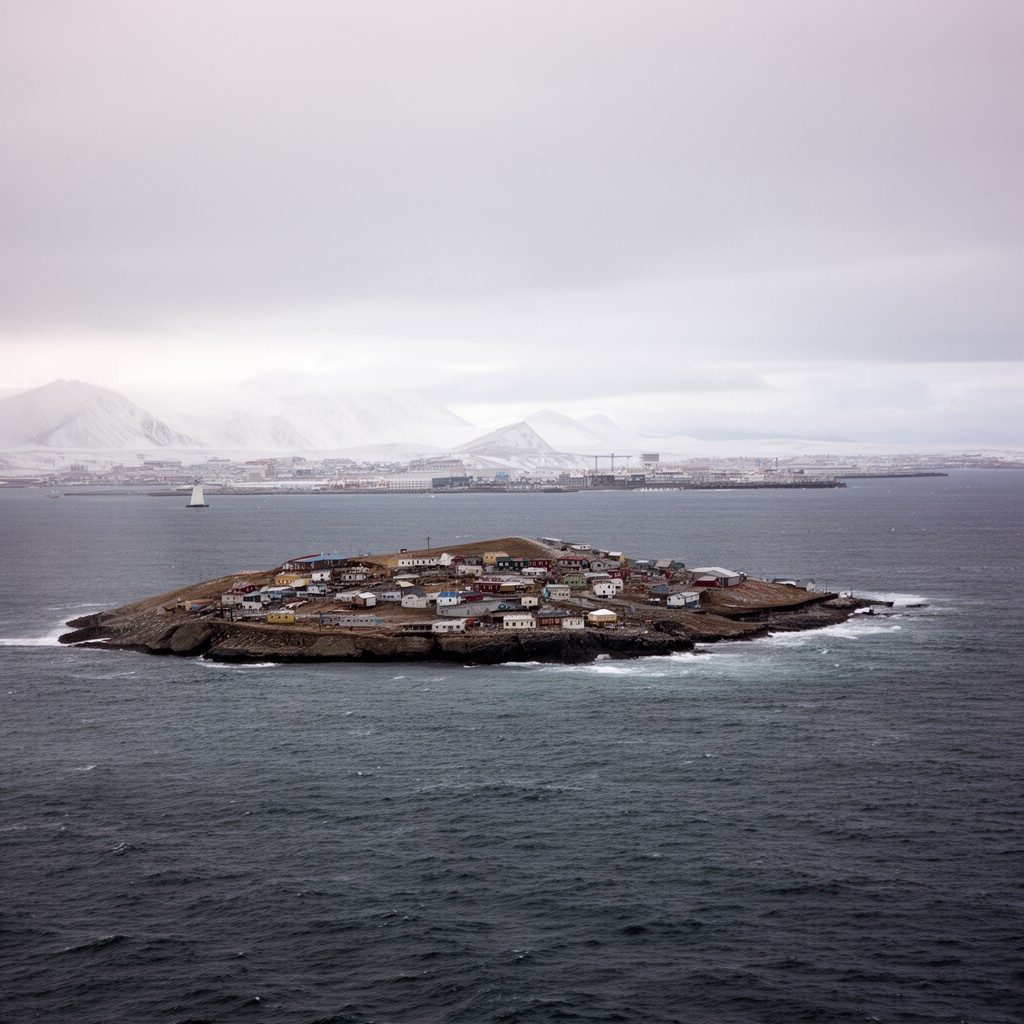 AI-generated illustration of Little Diomede Island