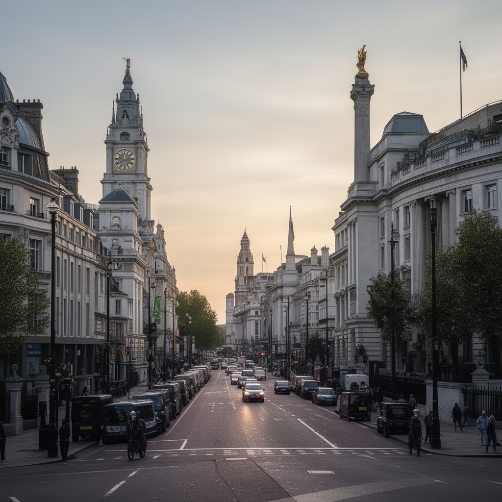 AI-generated illustration of Whitehall street