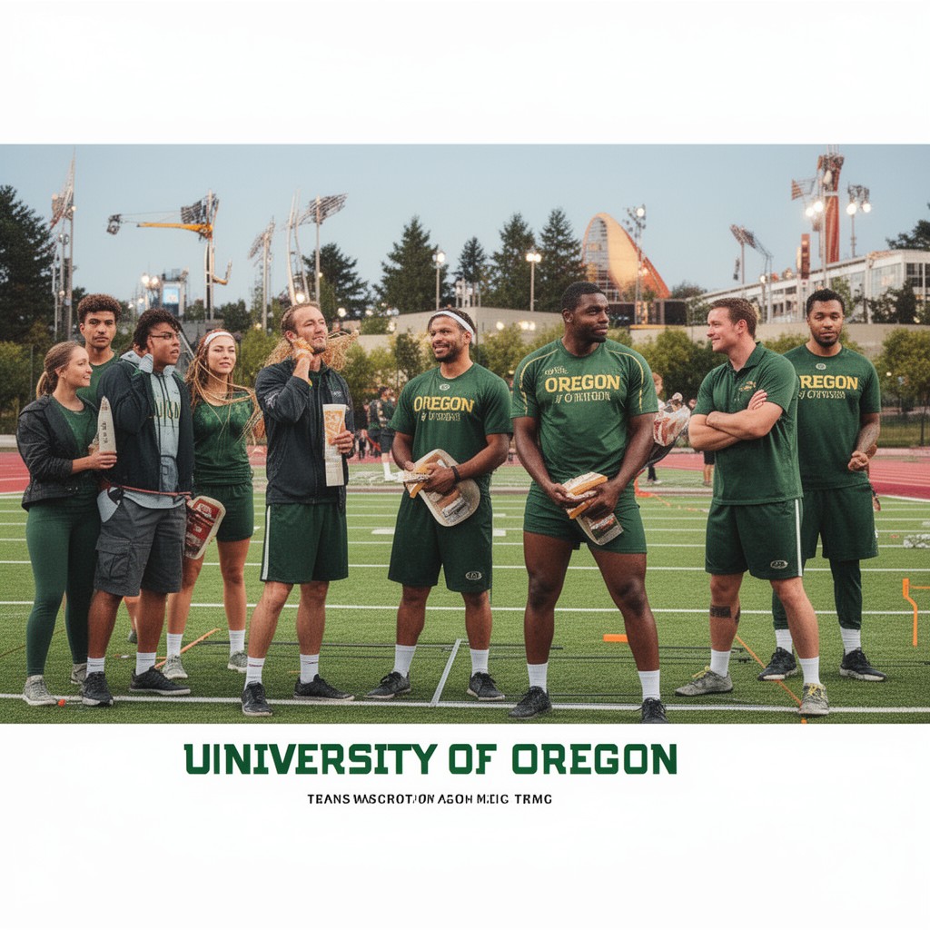 AI-generated illustration of University of Oregon athletic teams