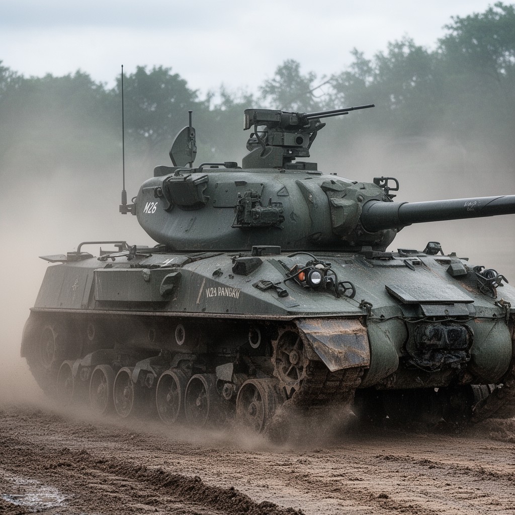 AI-generated illustration of M26 Pershing tank