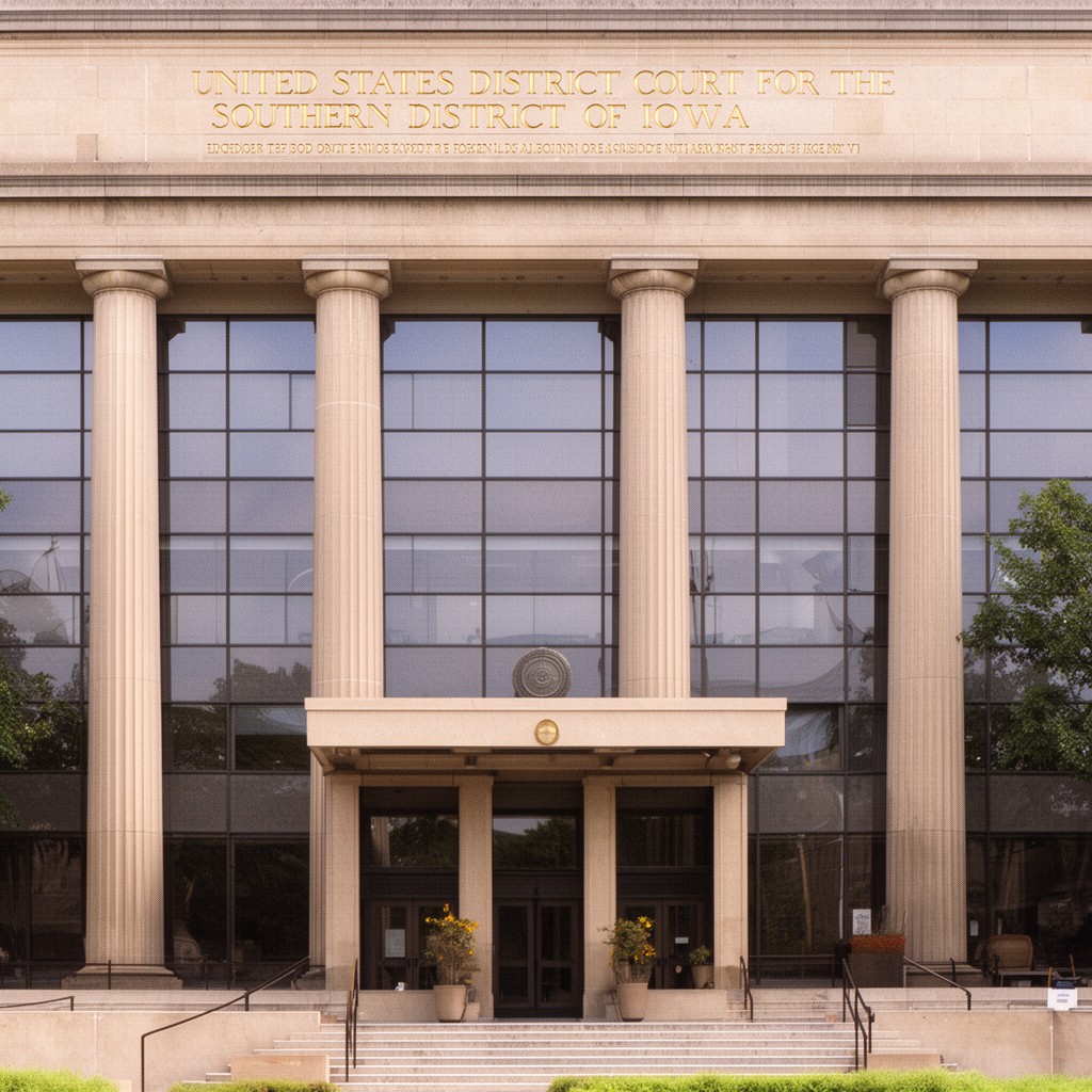 AI-generated illustration of United States District Court for the Southern District of Iowa