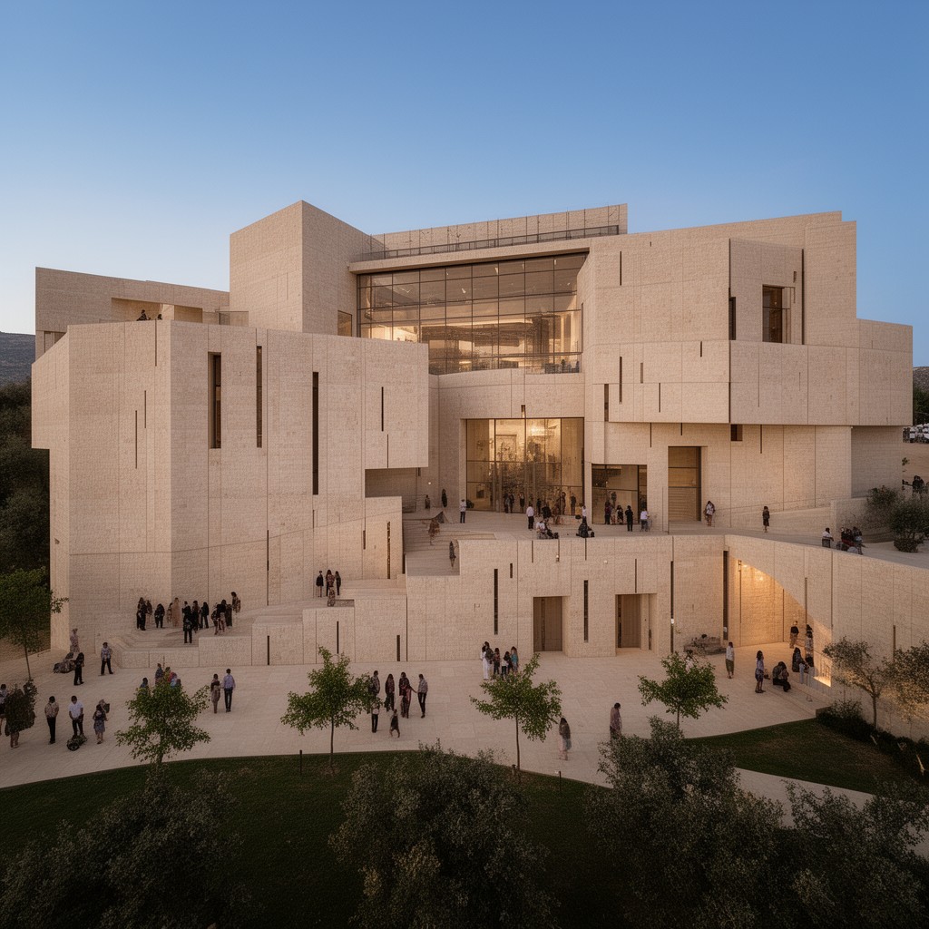 AI-generated illustration of Palestinian Museum