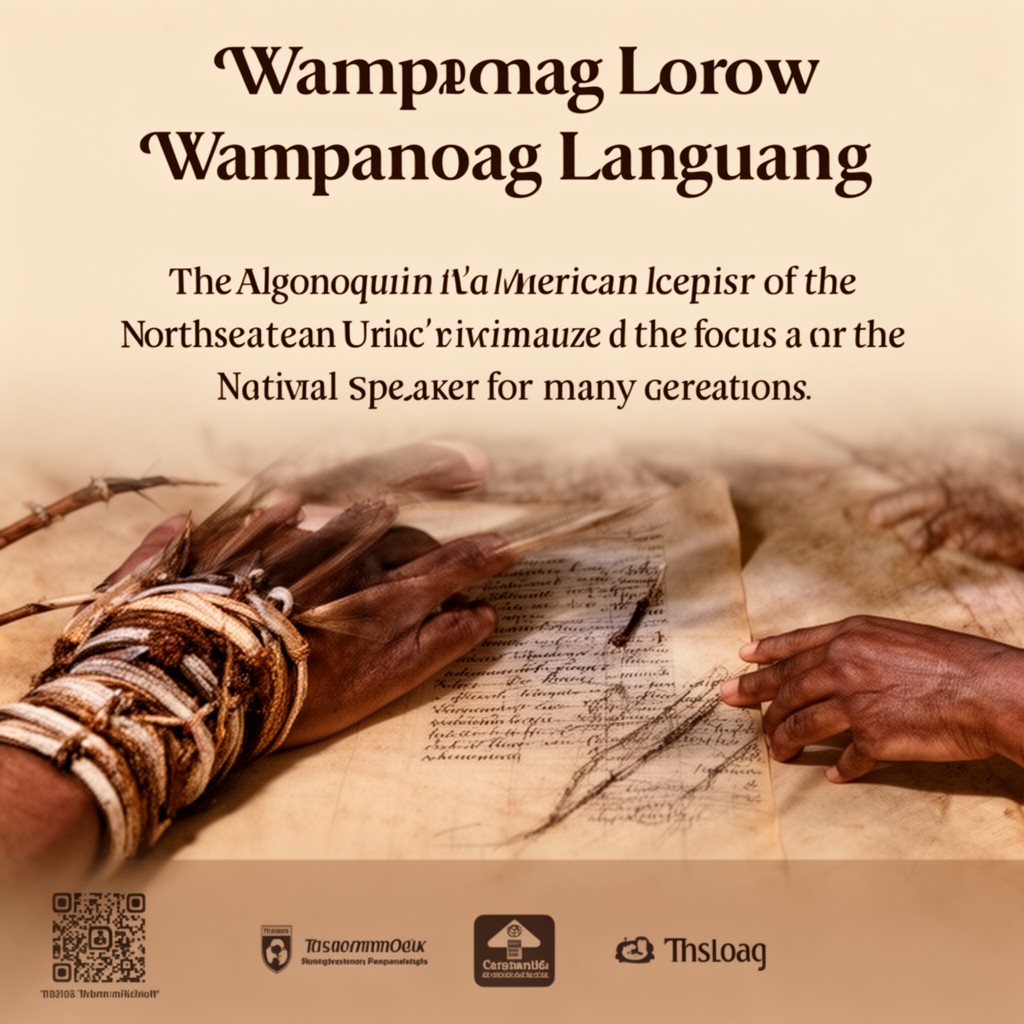AI-generated illustration of Wampanoag language