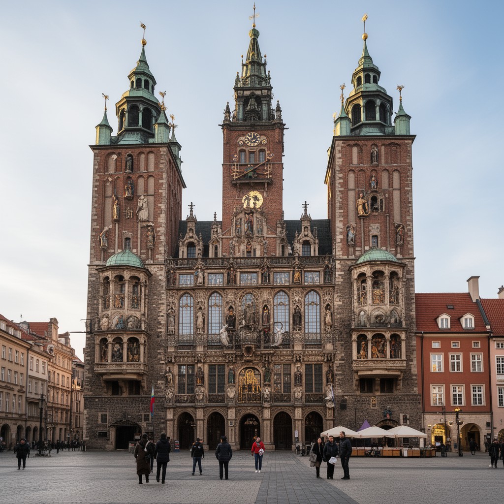 AI-generated illustration of Poznań Town Hall