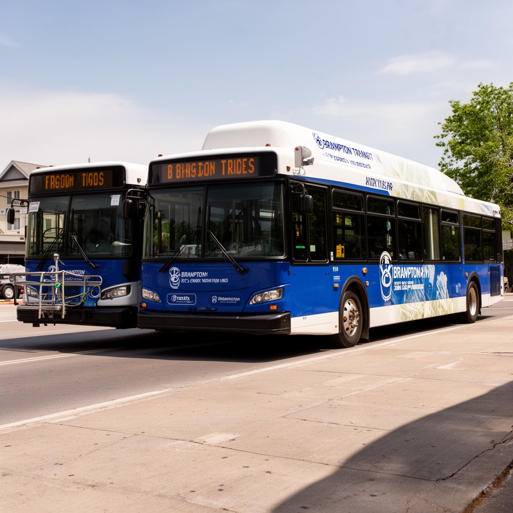 AI-generated illustration of Brampton Transit bus services