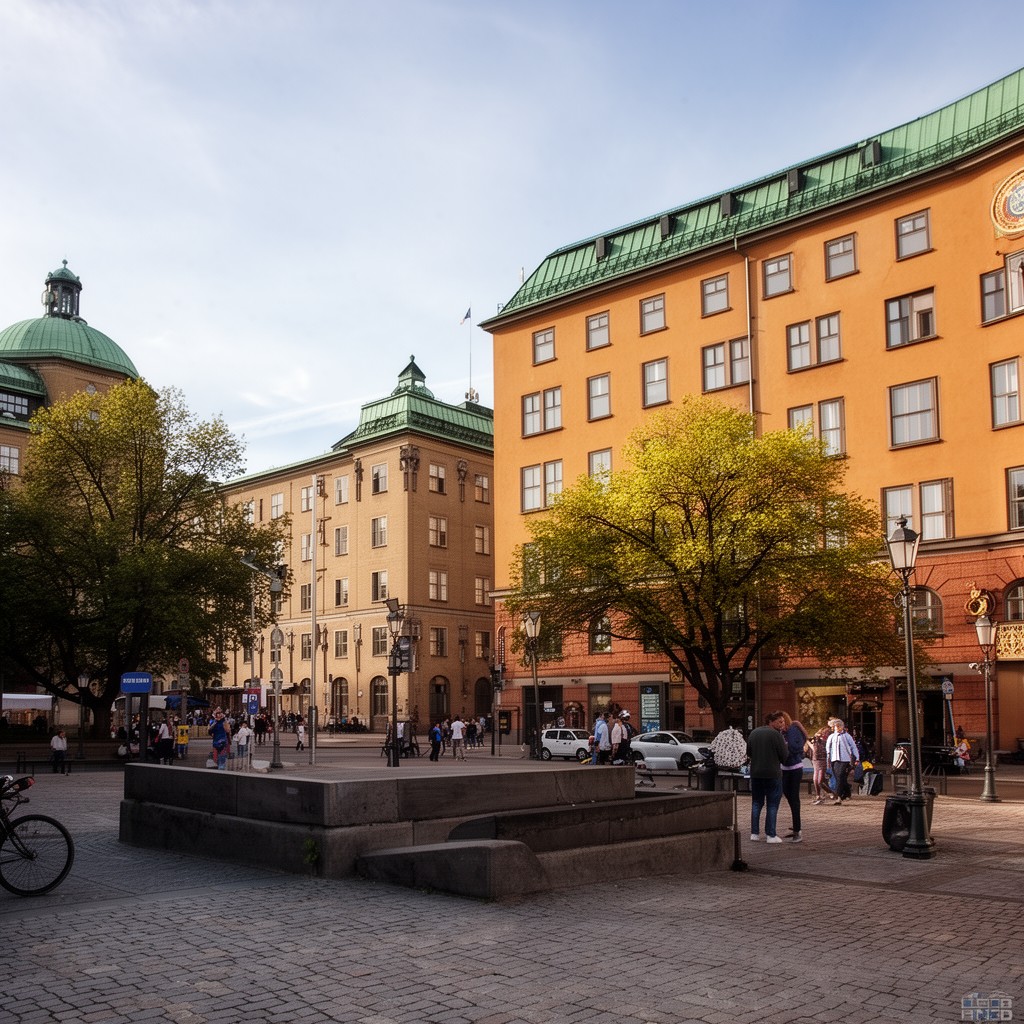 AI-generated illustration of Stockholm University