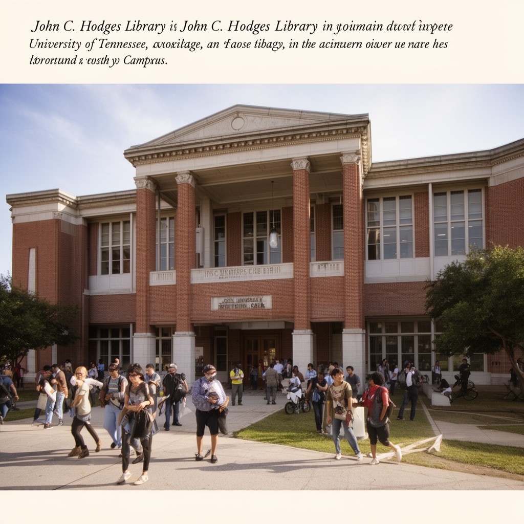 AI-generated illustration of John C. Hodges Library
