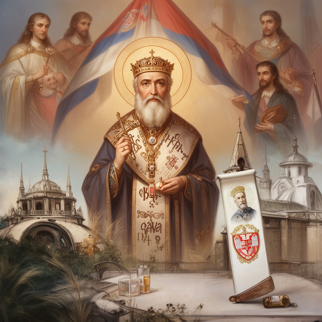 AI-generated illustration of Saint Sava Day