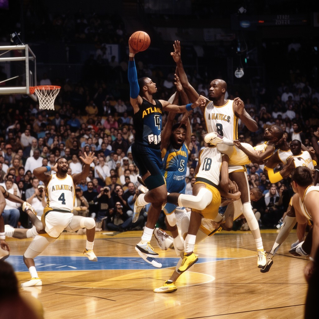 AI-generated illustration of Human Highlight Film (honorary for Dominique Wilkins)