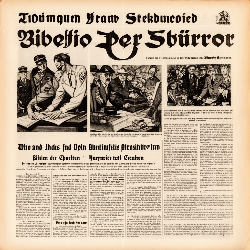 AI-generated illustration of publishing antisemitic newspaper Der Stürmer