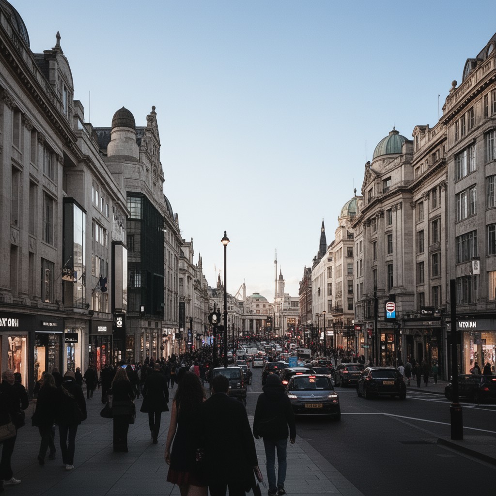 AI-generated illustration of Oxford Street