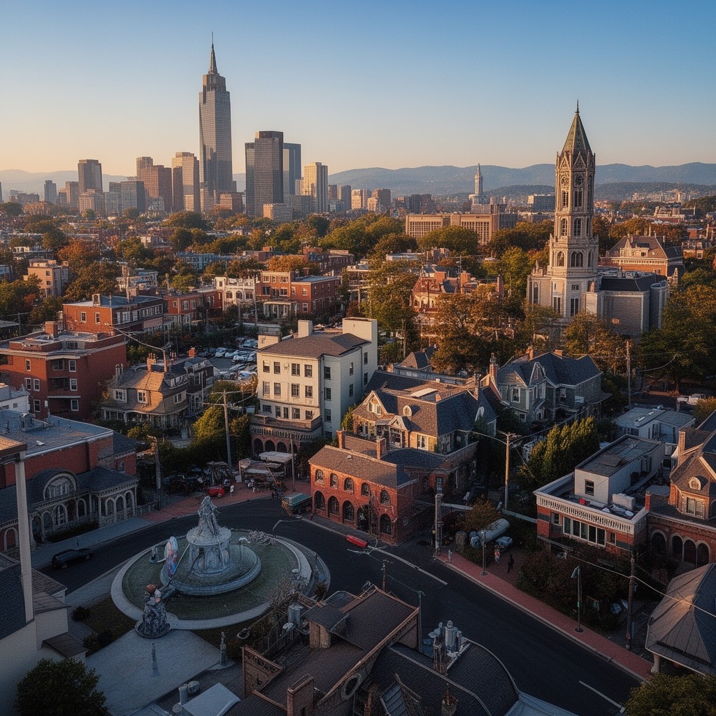 AI-generated illustration of West Orange, New Jersey, United States