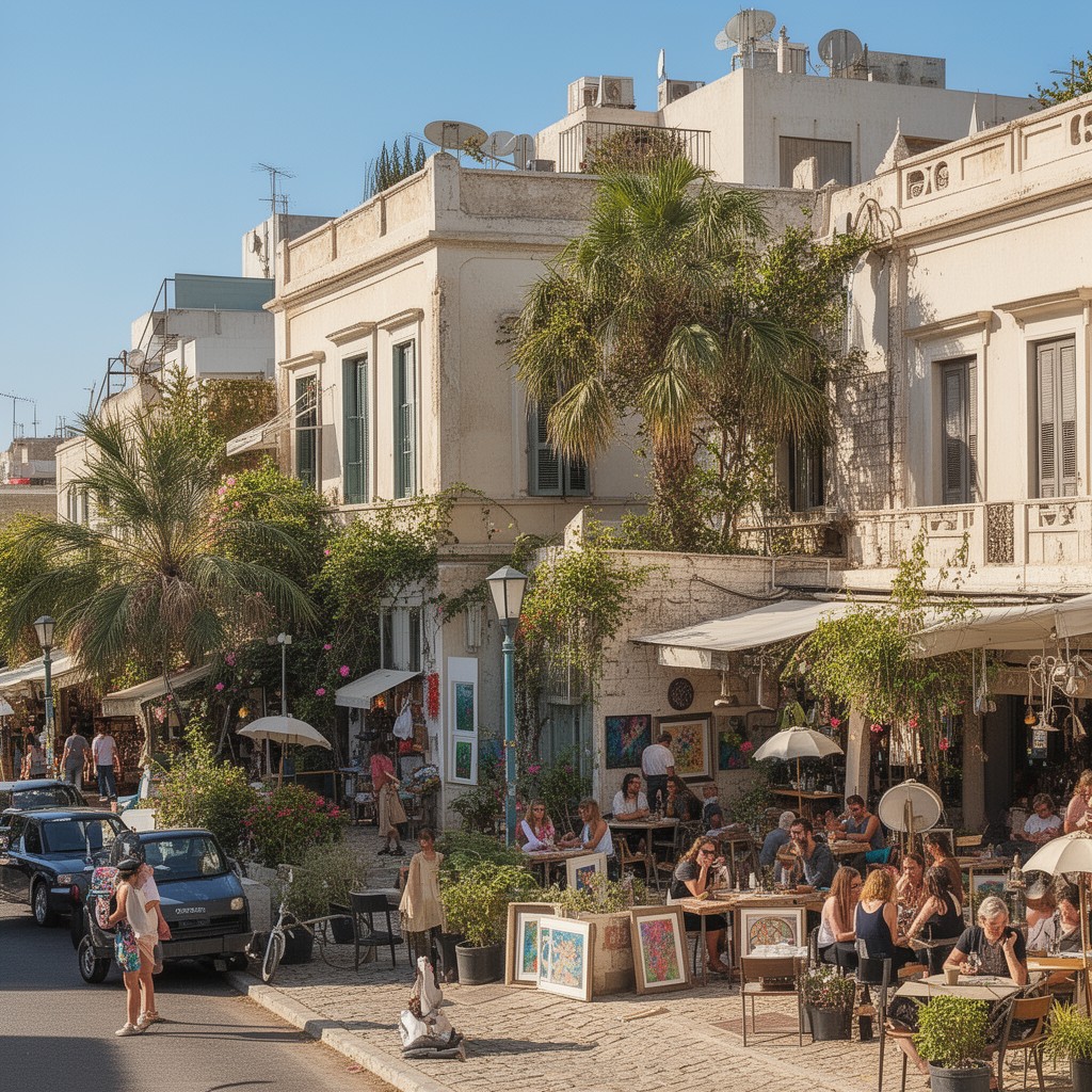 AI-generated illustration of Neve Tzedek