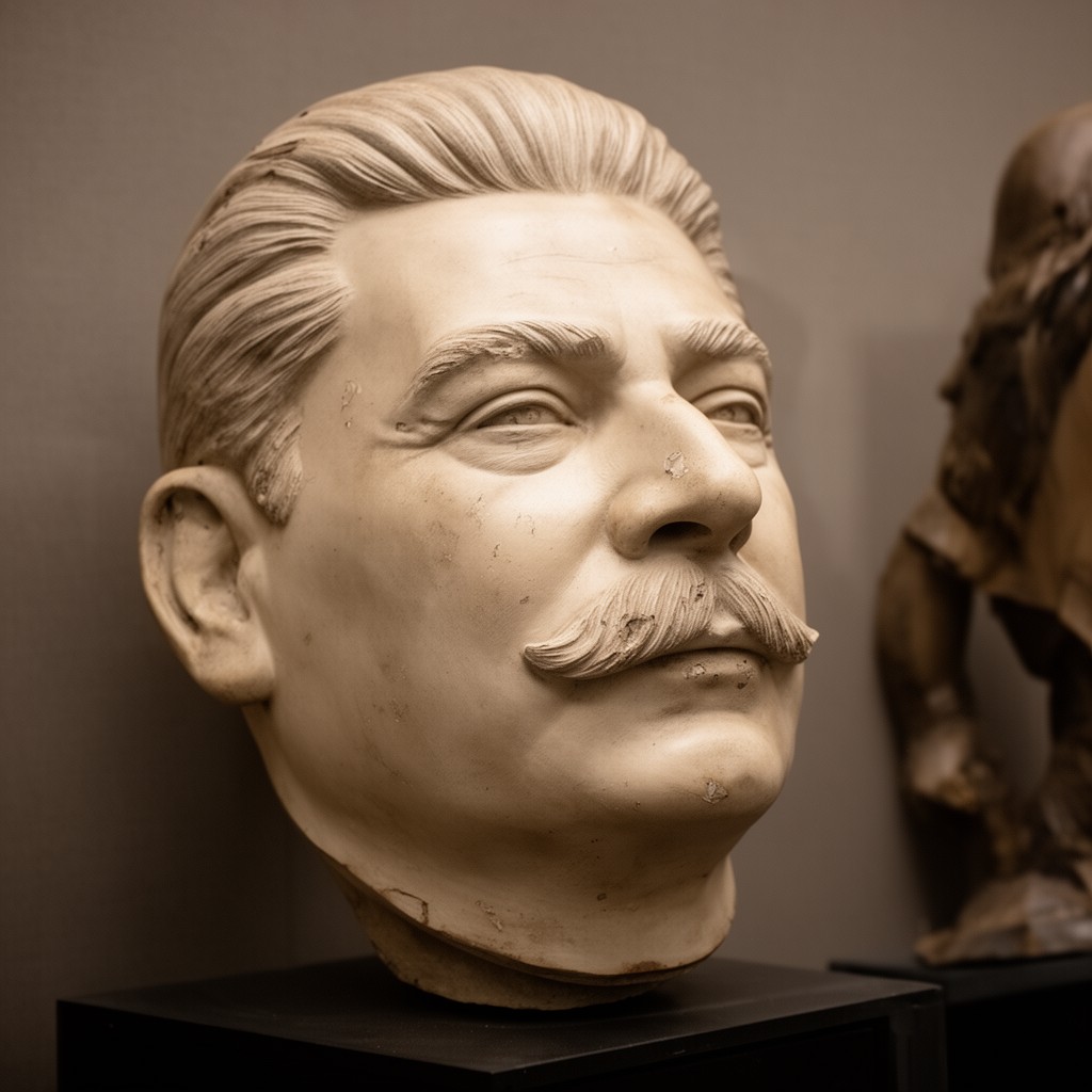 AI-generated illustration of Stalin’s death mask
