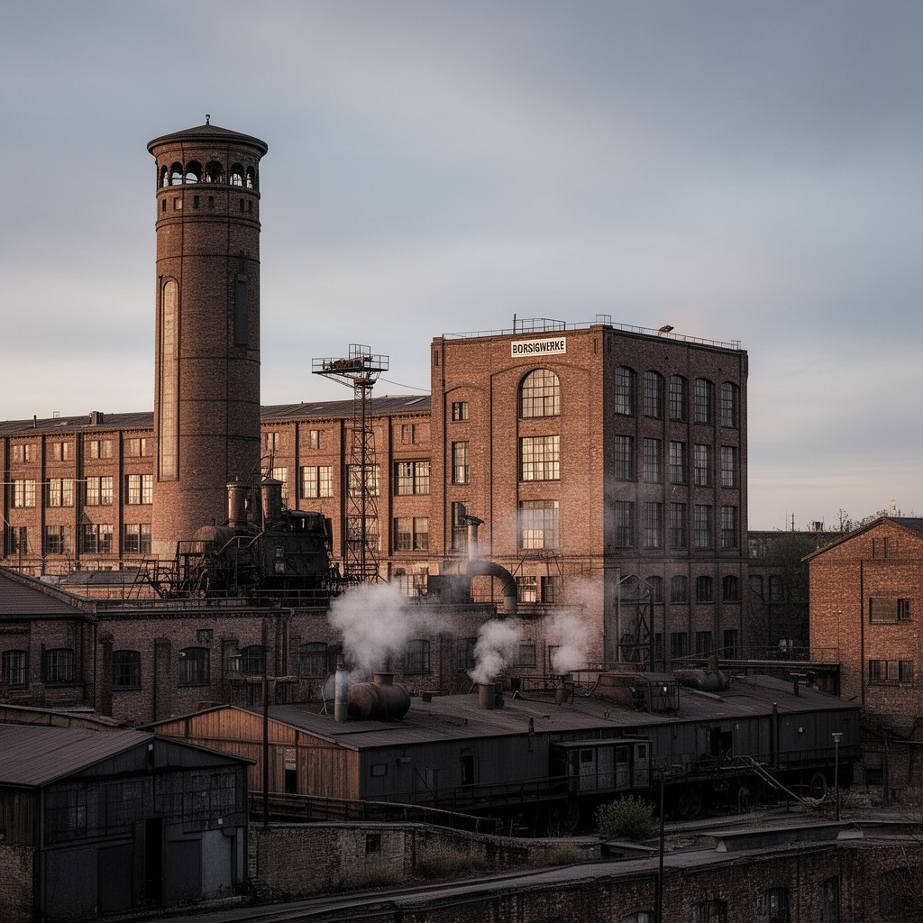 AI-generated illustration of Borsigwerke industrial complex